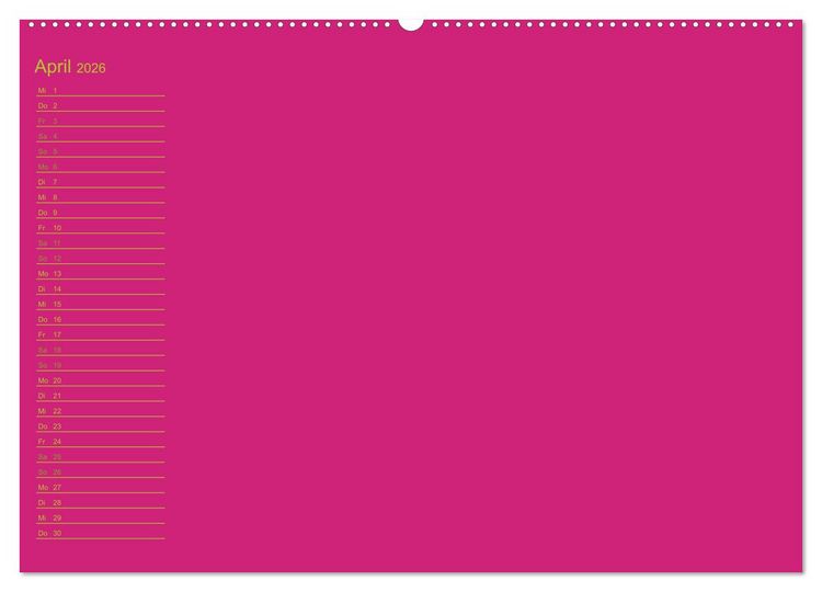 Produktbild: Bastel-Geburtstagskalender pink / Geburtstagskalender (Wandkalender 2026 DIN A2 quer), CALVENDO Monatskalender