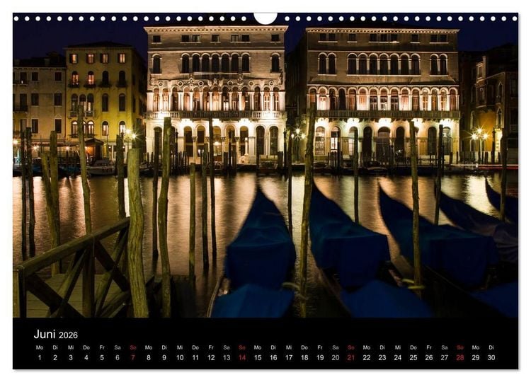 Produktbild: Venedig bei Nacht (Wandkalender 2026 DIN A3 quer), CALVENDO Monatskalender
