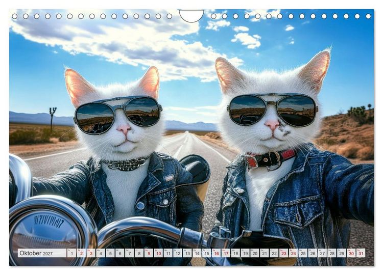 Produktbild: KATZEN-SELFIES Tierische Reiselust (Wandkalender 2027 DIN A4 quer), CALVENDO Monatskalender
