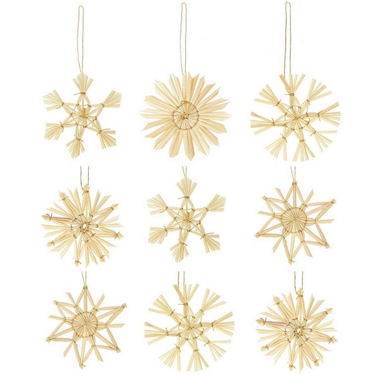 Produktbild: Premium Set Stroh-Sterne, 18 teilig, natur/gold