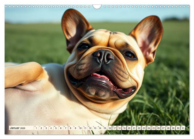 Produktbild: Frenchies in Spiellaune (Wandkalender 2026 DIN A3 quer), CALVENDO Monatskalender