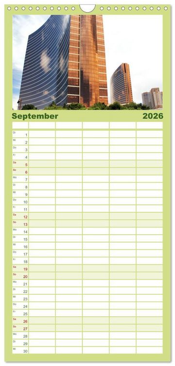 Produktbild: Familienplaner 2026 - Las Vegas - Nevada mit 5 Spalten (Wandkalender, 21 x 45 cm) CALVENDO