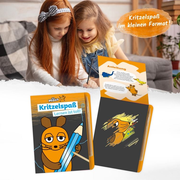 Produktbild: Tr&ouml;tsch Die Maus Mini-Kratzblock Kritzelspa&szlig; Lernen ist toll