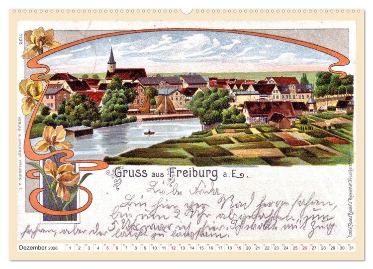 Produktbild: Gru&szlig; aus Freiburg an der Elbe (hochwertiger Premium Wandkalender 2026 DIN A2 quer), Kunstdruck in Hochglanz