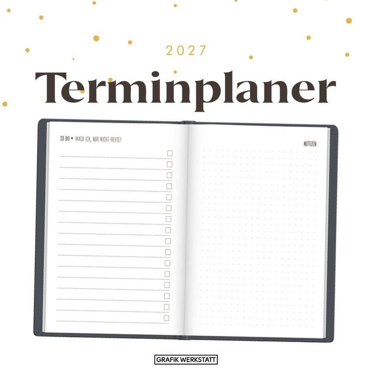 Produktbild: Terminplaner Lederlook 2027 Schwarz