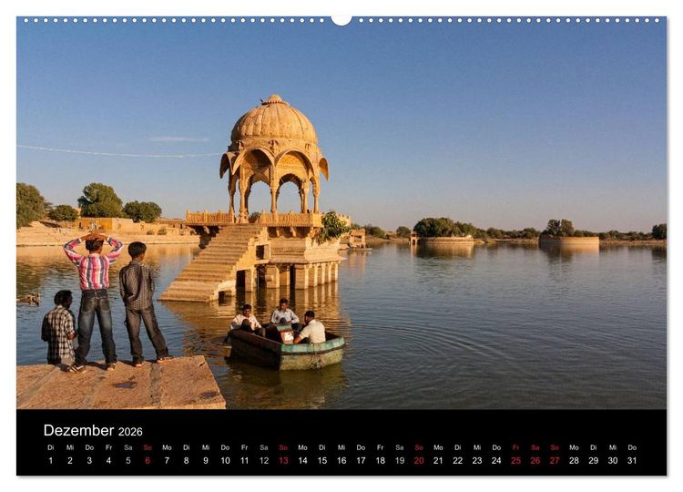 Produktbild: Indien, vom Taj Mahal zur W&uuml;ste Thar (Wandkalender 2026 DIN A2 quer), CALVENDO Monatskalender