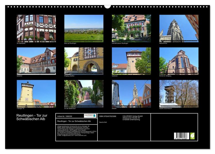 Produktbild: Reutlingen - Tor zur Schw&auml;bischen Alb (Wandkalender 2026 DIN A2 quer), CALVENDO Monatskalender