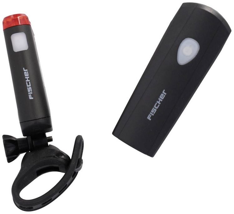 Produktbild: FISCHER FAHRRAD Fahrradbeleuchtung Set LED batteriebetrieben Schwarz