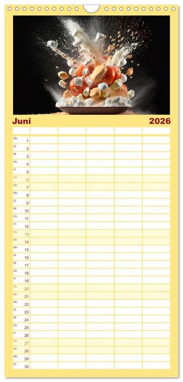 Produktbild: Familienplaner 2026 - Italienische Gerichte mit 5 Spalten (Wandkalender, 21 x 45 cm) CALVENDO