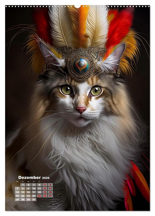 Produktbild: Inka Katzen - Katzen sind die wahren Herrscher (hochwertiger Premium Wandkalender 2026 DIN A2 hoch), Kunstdruck in Hochglanz