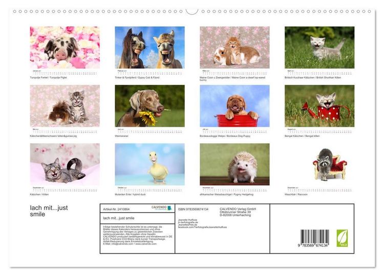 Produktbild: lach mit...just smile (hochwertiger Premium Wandkalender 2027 DIN A2 quer), Kunstdruck in Hochglanz