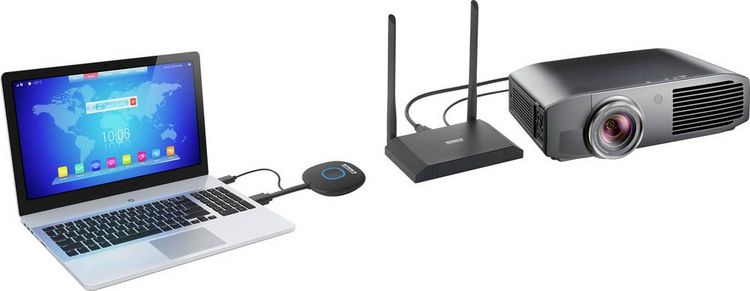 Produktbild: SpeaKa Professional SP-VShareZ Drahtloser Sender f&uuml;r Pr&auml;sentationssystem Sichere Funk&uuml;bertragung50m 2.4GHz, 5GHz, 5.8