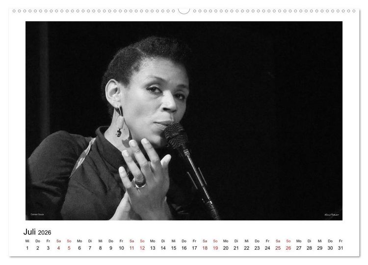 Produktbild: Internationale Meister des Jazz in Schwarzwei&szlig; (Wandkalender 2026 DIN A2 quer), CALVENDO Monatskalender