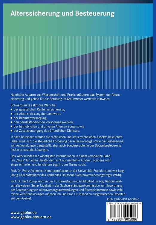 Produktbild: Alterssicherung und Besteuerung