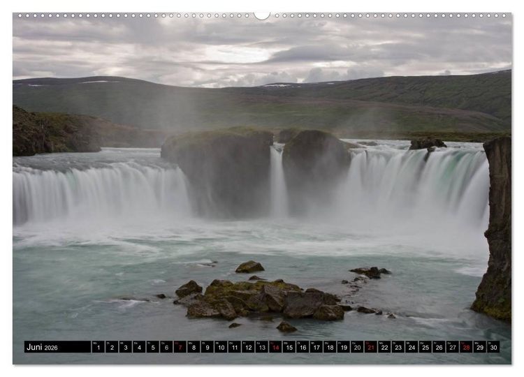 Produktbild: Wasserf&auml;lle Islands (Wandkalender 2026 DIN A2 quer), CALVENDO Monatskalender