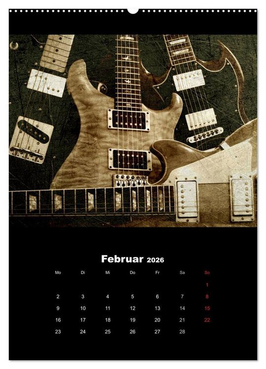 Produktbild: Vintage Gitarren (hochwertiger Premium Wandkalender 2026 DIN A2 hoch), Kunstdruck in Hochglanz