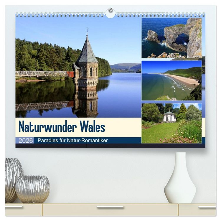 Produktbild: Naturwunder Wales (hochwertiger Premium Wandkalender 2026 DIN A2 quer), Kunstdruck in Hochglanz