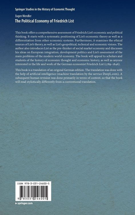 Produktbild: The Political Economy of Friedrich List