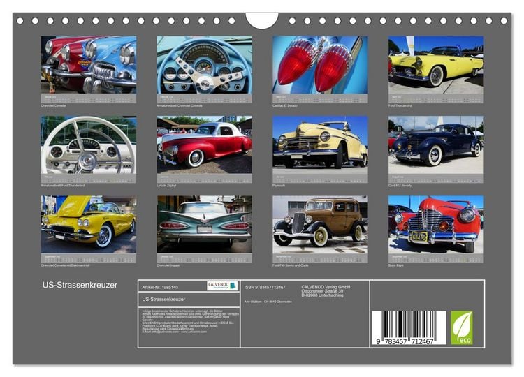 Produktbild: US-Strassenkreuzer (Wandkalender 2026 DIN A4 quer), CALVENDO Monatskalender