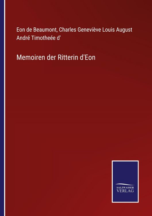 Produktbild: Memoiren der Ritterin d'Eon