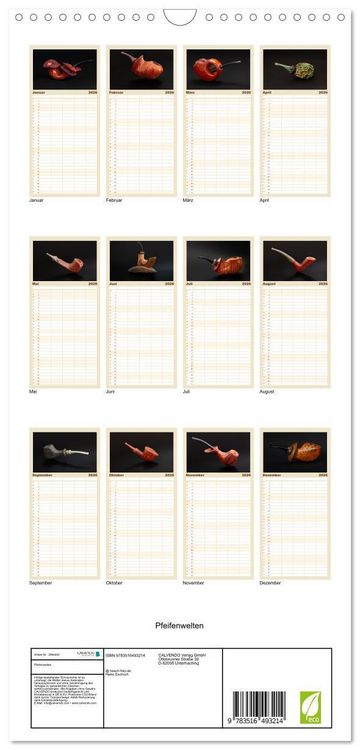 Produktbild: Familienplaner 2026 - Pfeifenwelten mit 5 Spalten (Wandkalender, 21 x 45 cm) CALVENDO