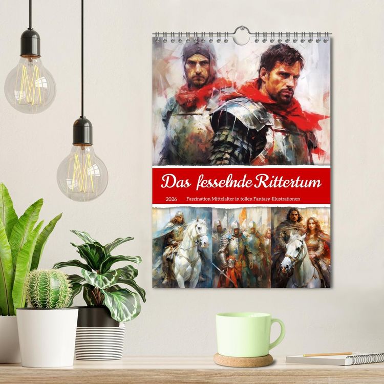 Produktbild: Das fesselnde Rittertum. Faszination Mittelalter in tollen Fantasy-Illustrationen (Wandkalender 2026 DIN A4 hoch), CALVENDO Monatskalender