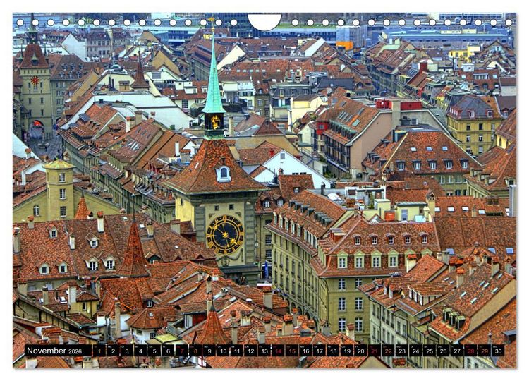 Produktbild: BERN - Vom B&auml;rengraben bis Zytglogge (Wandkalender 2026 DIN A4 quer), CALVENDO Monatskalender