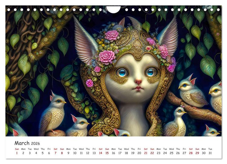 Produktbild: Fabulous creatures - In the land of mythical creatures (Wall Calendar 2026 DIN A4 landscape), CALVENDO 12 Month Wall Calendar