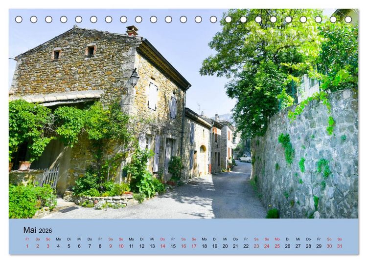 Produktbild: Dorfidyllen in Frankreich (Tischkalender 2026 DIN A5 quer), CALVENDO Monatskalender