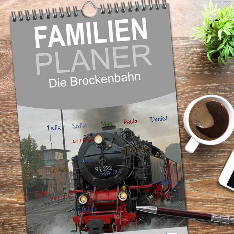 Produktbild: Familienplaner 2026 - Die Brockenbahn mit 5 Spalten (Wandkalender, 21 x 45 cm) CALVENDO