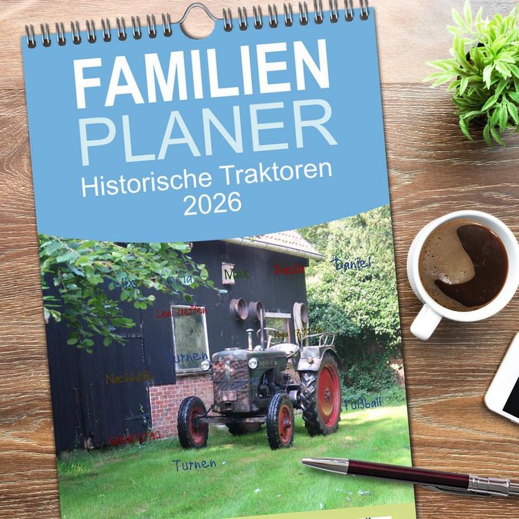 Produktbild: Familienplaner 2026 - Historische Traktoren 2026 mit 5 Spalten (Wandkalender, 21 x 45 cm) CALVENDO