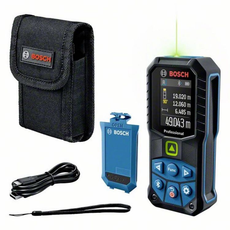 Produktbild: Bosch Professional GLM 50-27 CG Laser-Entfernungsmesser Stativadapter 6.3 mm (1/4"), Bluetooth, Dokumentations-App 50 m