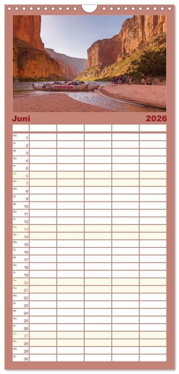 Produktbild: Familienplaner 2026 - Colorado River Rafting im Grand Canyon mit 5 Spalten (Wandkalender, 21 x 45 cm) CALVENDO