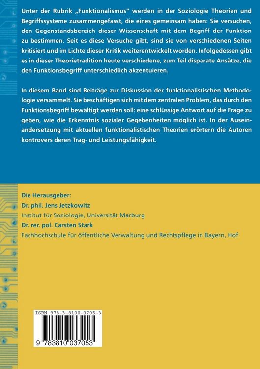 Produktbild: Soziologischer Funktionalismus