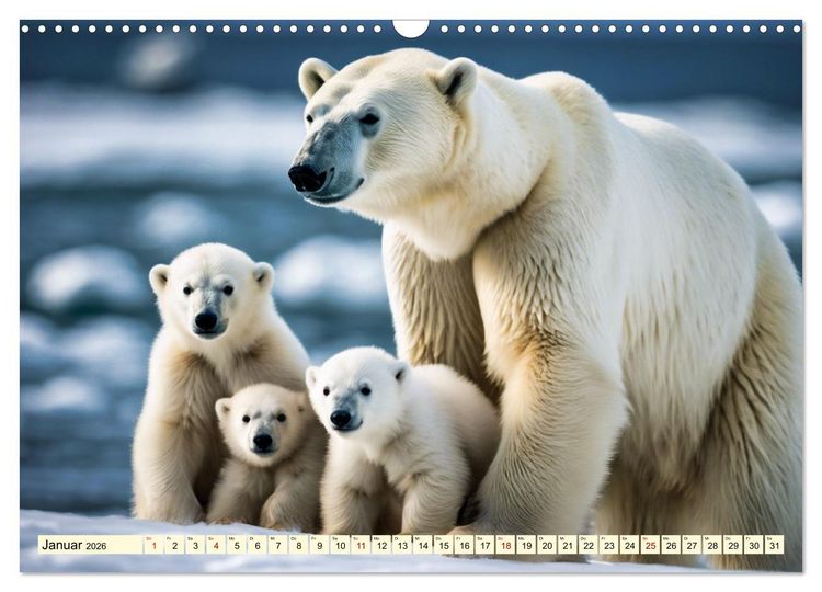 Produktbild: Eisb&auml;ren im Fokus (Wandkalender 2026 DIN A3 quer), CALVENDO Monatskalender