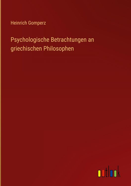 Produktbild: Psychologische Betrachtungen an griechischen Philosophen