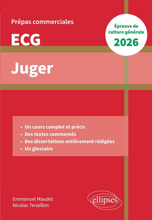 Produktbild: Juger. Epreuve de culture g&eacute;n&eacute;rale. Pr&eacute;pas commerciales ECG 2026