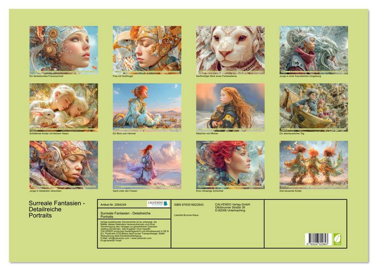 Produktbild: Surreale Fantasien - Detailreiche Portraits (Wandkalender 2026 DIN A2 quer), CALVENDO Monatskalender
