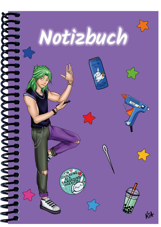 Produktbild: A 4 Notizbuch Manga Quinn, lila, blanko