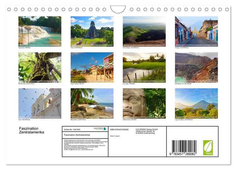 Produktbild: Faszination Zentralamerika (Wandkalender 2026 DIN A4 quer), CALVENDO Monatskalender
