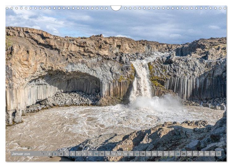 Produktbild: Island - Gletscher, Wasserf&auml;lle, Hei&szlig;e Quellen (Wandkalender 2026 DIN A3 quer), CALVENDO Monatskalender