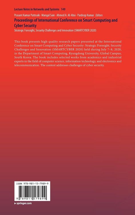 Produktbild: Proceedings of International Conference on Smart Computing and Cyber Security