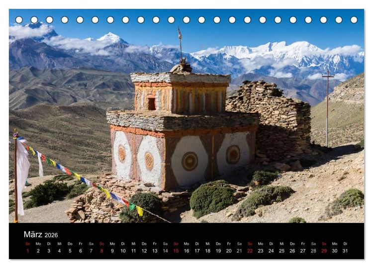 Produktbild: MUSTANG - das verborgene K&ouml;nigreich im Himalaya (Tischkalender 2026 DIN A5 quer), CALVENDO Monatskalender