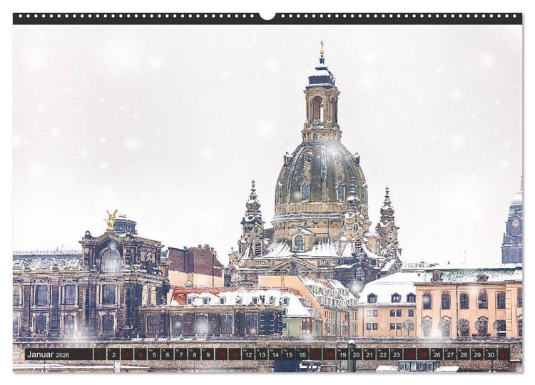 Produktbild: Dresden - Die Frauenkirche (hochwertiger Premium Wandkalender 2026 DIN A2 quer), Kunstdruck in Hochglanz