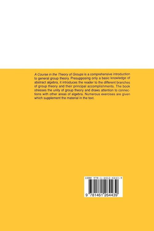 Produktbild: A Course in the Theory of Groups