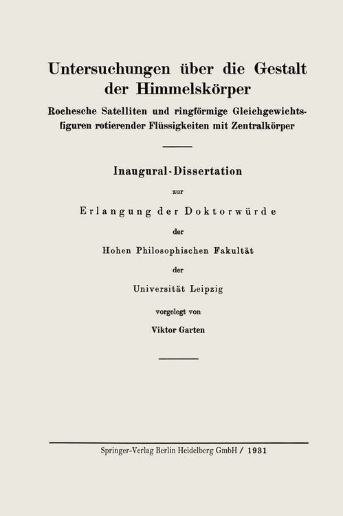 Produktbild: Untersuchungen &uuml;ber die Gestalt der Himmelsk&ouml;rper