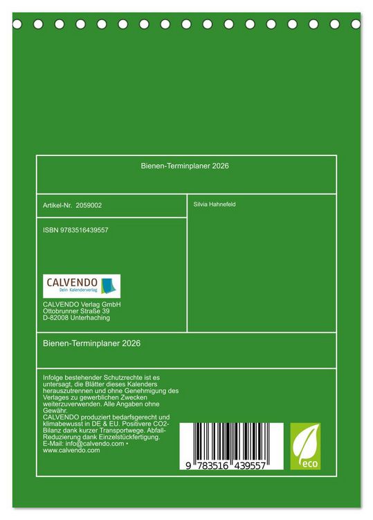 Produktbild: Bienen-Terminplaner 2026 (Tischkalender 2026 DIN A5 hoch), CALVENDO Monatskalender