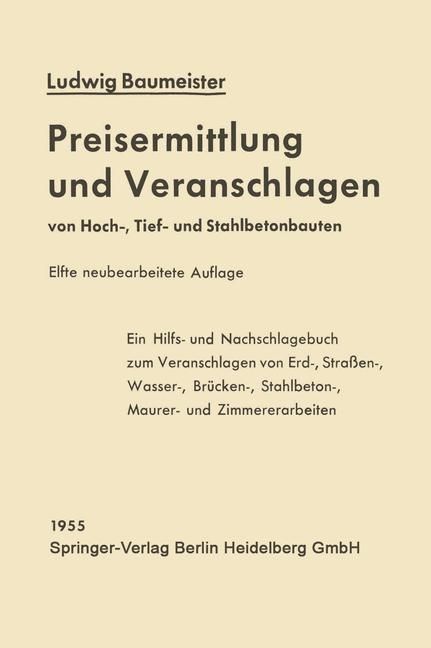 Produktbild: Preisermittlung und Veranschlagen von Hoch-, Tief- und Stahlbetonbauten