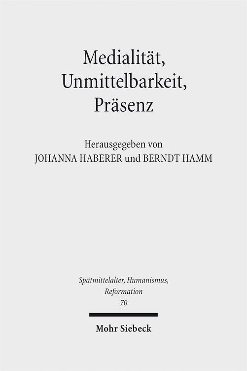 Produktbild: Medialit&auml;t, Unmittelbarkeit, Pr&auml;senz