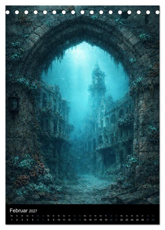 Produktbild: Aetherion &ndash; Die versunkene Stadt (Tischkalender 2027 DIN A5 hoch), CALVENDO Monatskalender